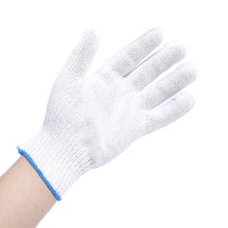 Hot Selling Breathable Customized Logo 100% White Organic Safety Hand Cotton Drill  Gloves Skin Care Making Machine