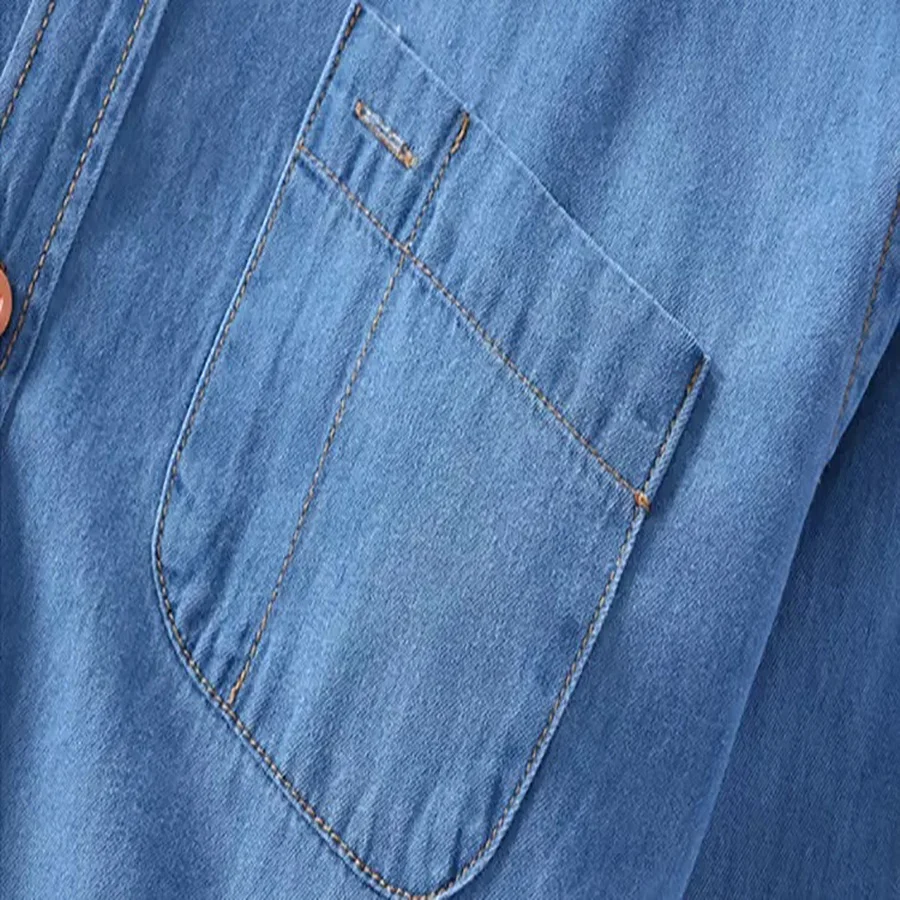 2020 New Denim Shirt Men Plus Large Size Cotton Jeans Cardigan Casual Fashion Two-pocket Slim Fit Long Sleeve Shirts For Male