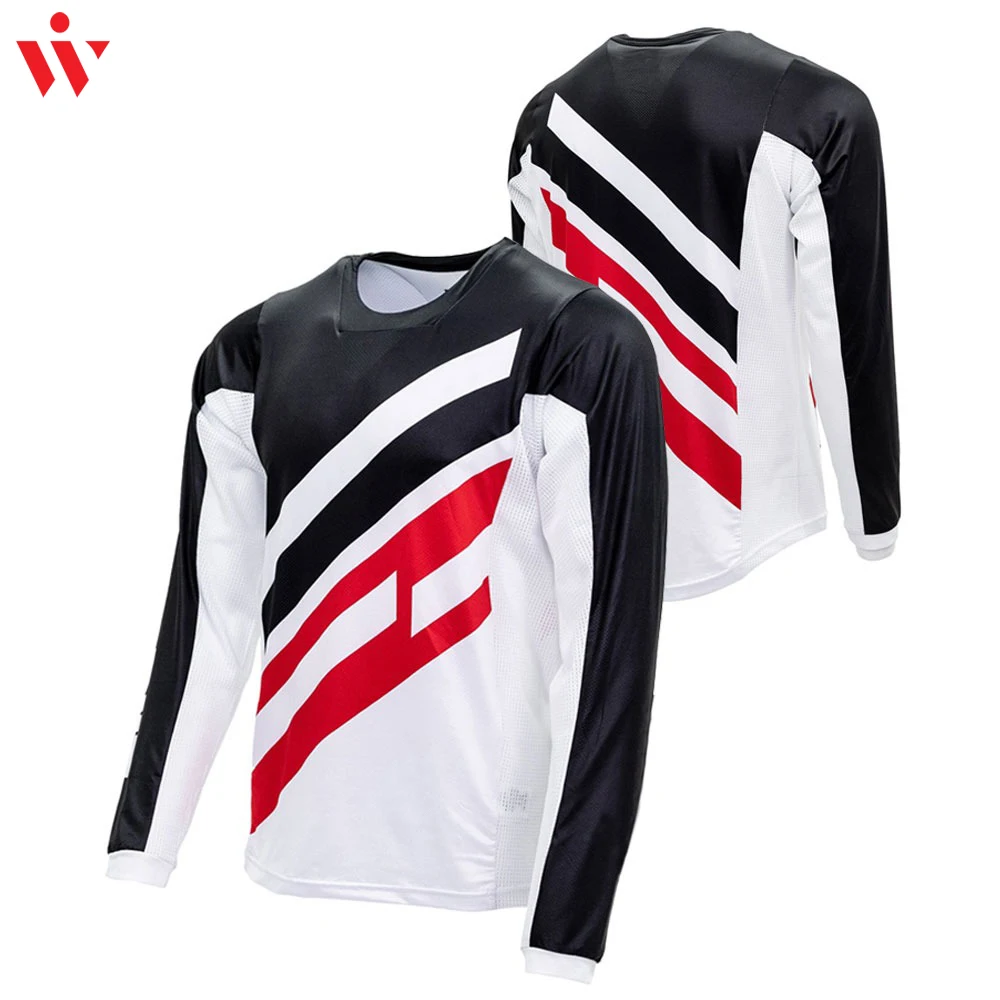 2023 Professional Customized Logo Printing Light Weight Outdoor Racing Wear Motocross Shirt With Full Sleeves