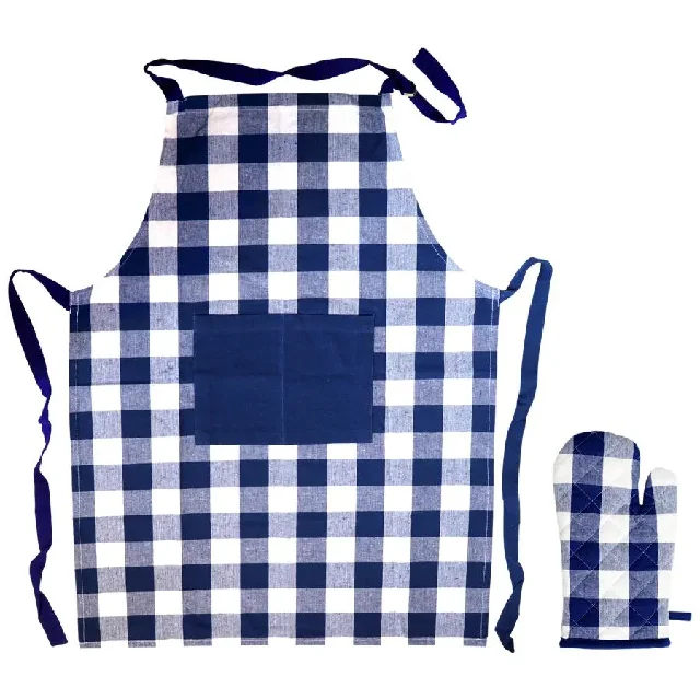 Cheap Price Waterproof Adjustable 100% Organic cotton Double Side GOTS Certificate Canvas Stylist Fashion Kitchen Chef Apron set