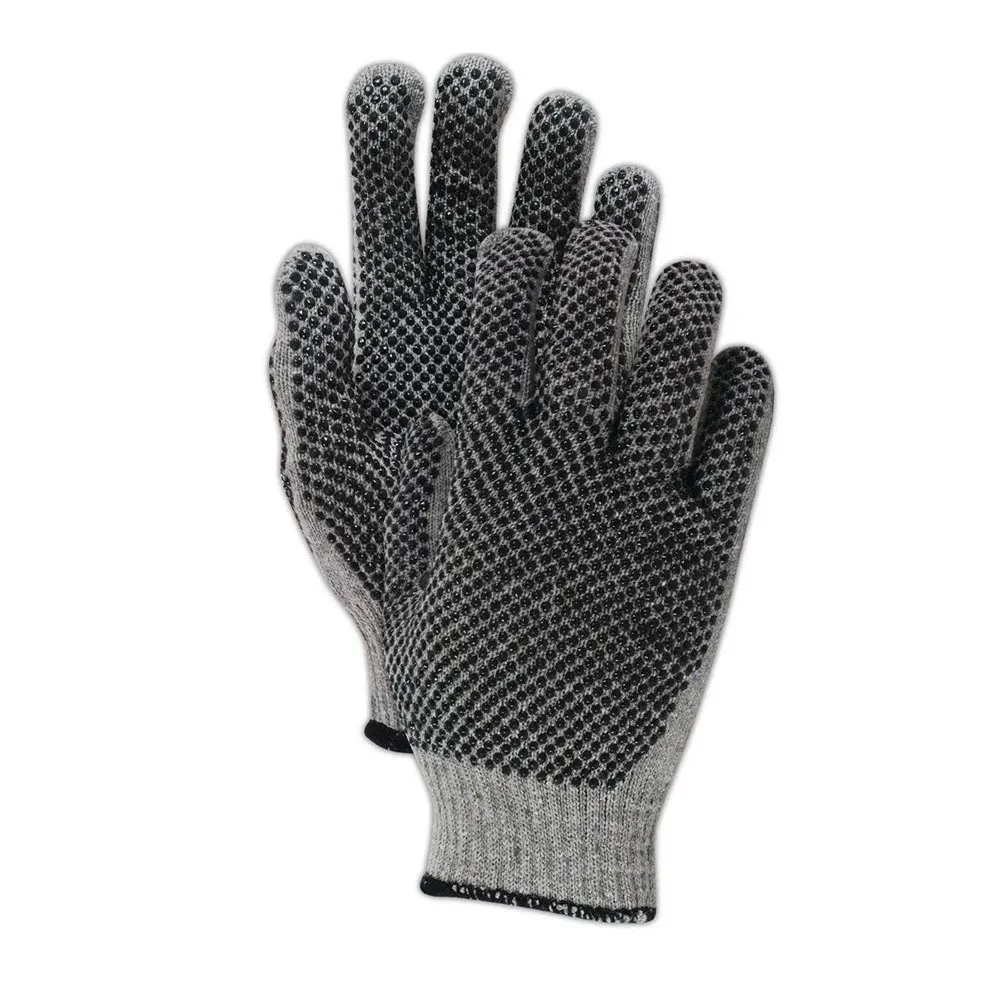 Hot selling Double Side PVC Dotted Gloves Work Lightweight Cotton Polyester Coated Palm Safety Hand Protective  Gloves