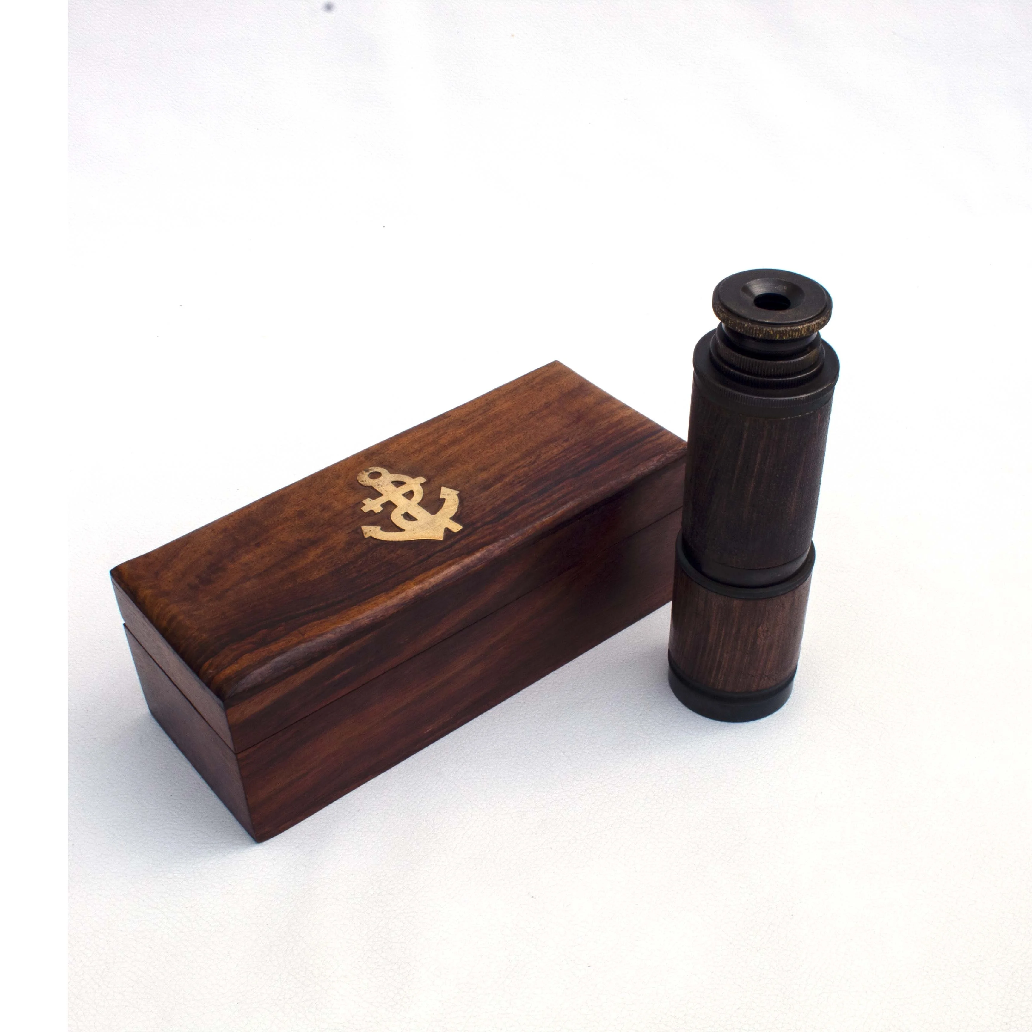 Brass Antique Pocket Watch With Nautical Telescope Gold Colored Design European Antique Watches Nautical Collection