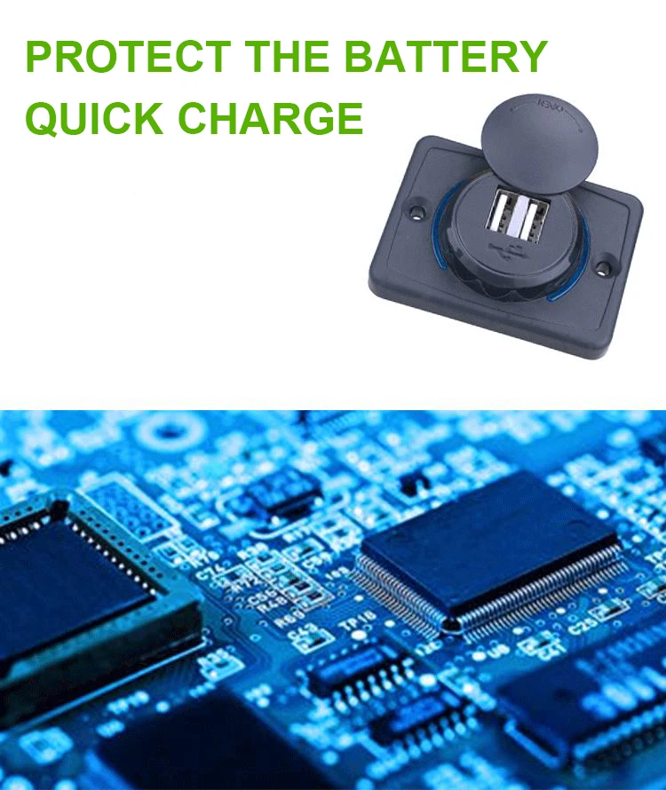 New Bluetooths RVs Bus with colorful led light 3.1A Quick Adapter Dual USB Port Type C PD Car charging station