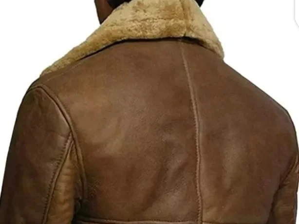 xelent Top Quality Material Aviator Pilot Brown Flying Bomber Genuine Leather Jacket for Men with Fur Collar