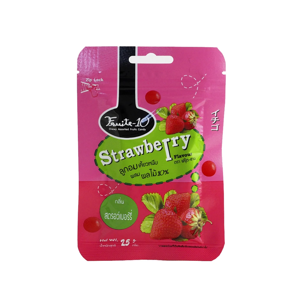 Fruite-10 Chewy Assorted Fruit Juice Gum Gummy Sweets Candy Strawberry Flavor Soft 25gr
