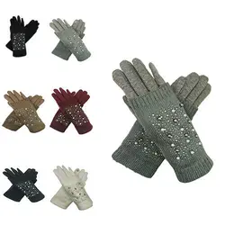 Breathable Seamless Knit Thin Section Slight To-uch Black Nylon Gloves-