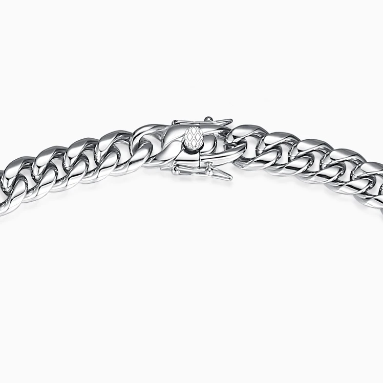 Wholesale Choker High Quality Polished Stainless Steel Curb Necklace Silver Chain Necklace Cuban Chain Necklace Unisex Men Women