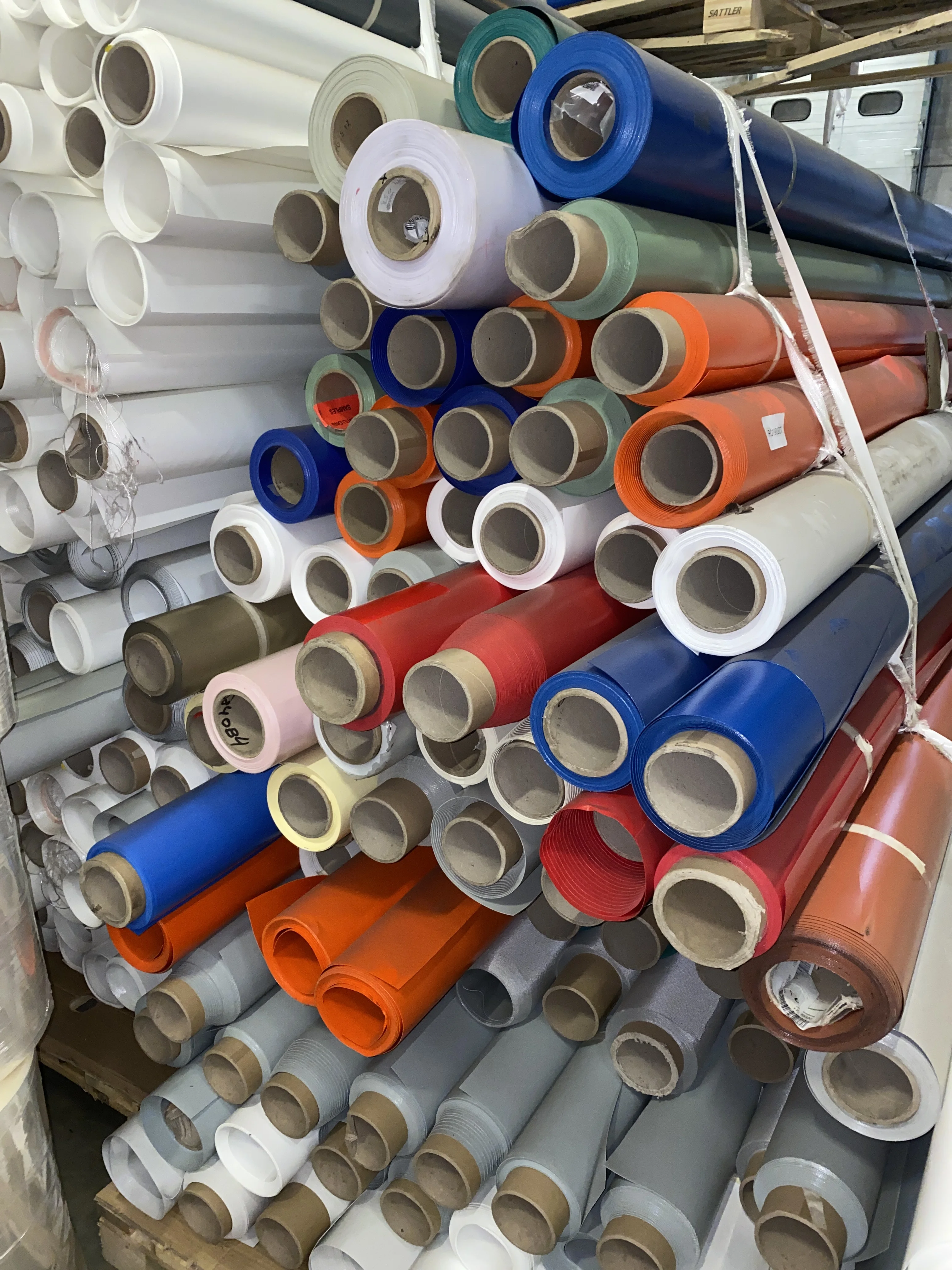 PVC tarpaulin roll color waterproof bache fabric wholesale stock lot 450 gsm - 900 gsm for truck tent