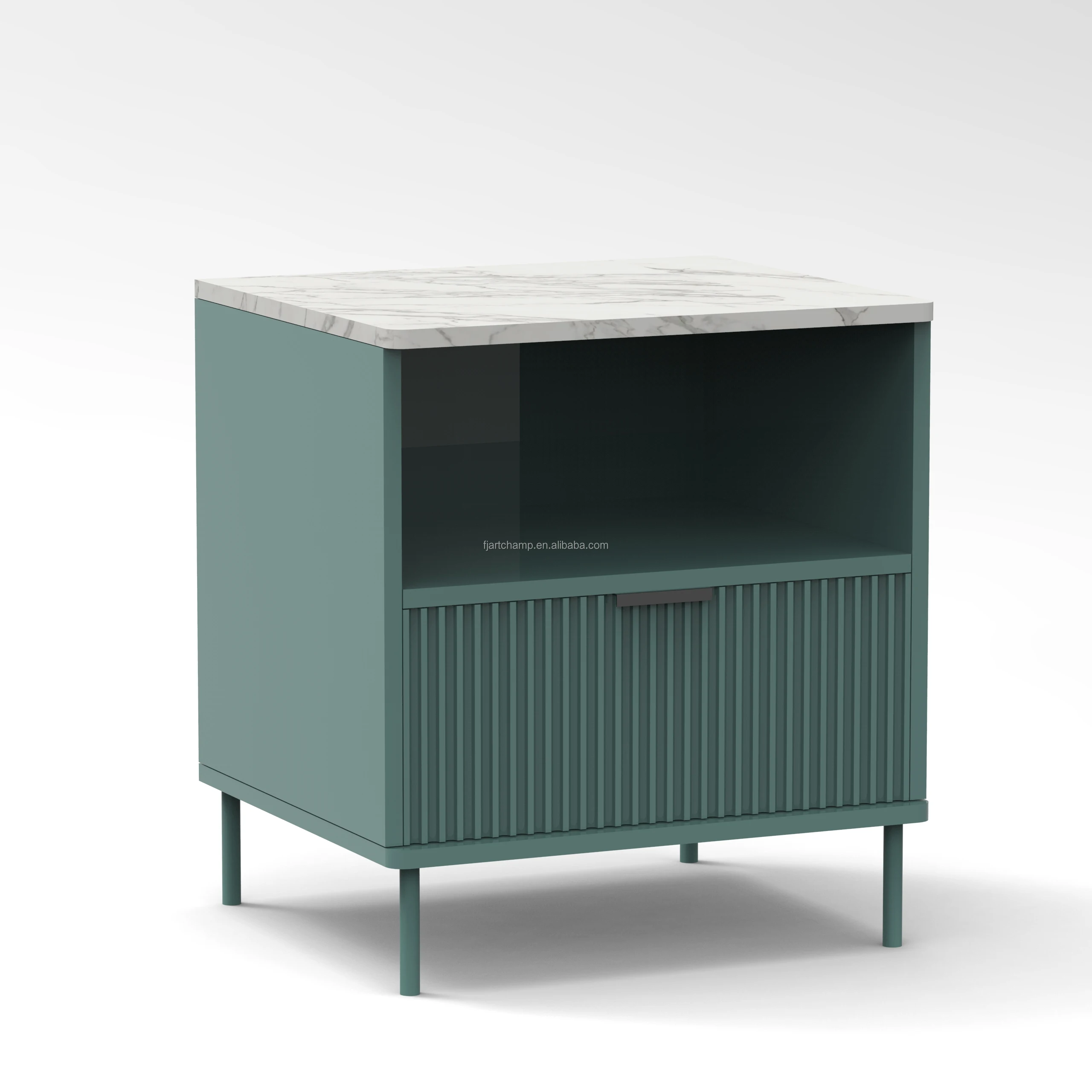 panel furniture wooden green painted white marble modern furniture table coffee