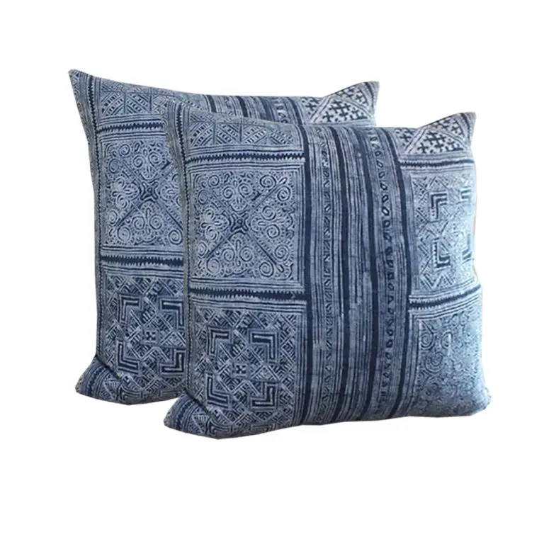 Eco-Friendly Linen Cushion Pillow Cover With Silk-Screen Printed Floral Motive From Thailand