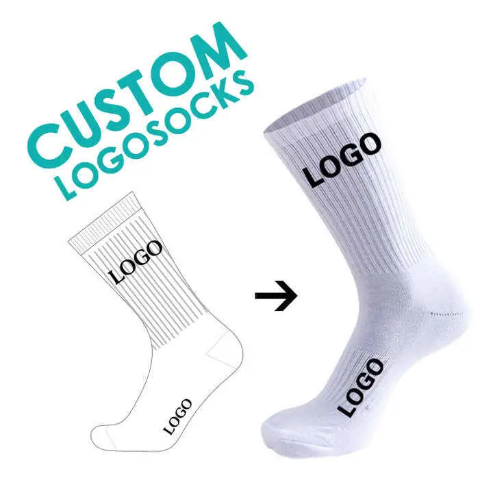 Cotton jacquard athletic socks men women sports socks custom logo embroidery high quality Polyester Socks