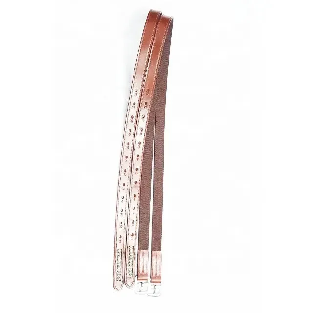 Horse English Saddle High Quality Drum Dyed Leather Stirrups Leather Strap with Rhinestones horse equipment