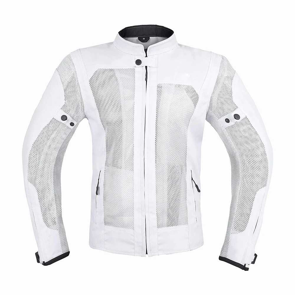 Best Selling Motorbike Cardura Jackets White Color Windbreaker Sustainable Motorcycle Jackets