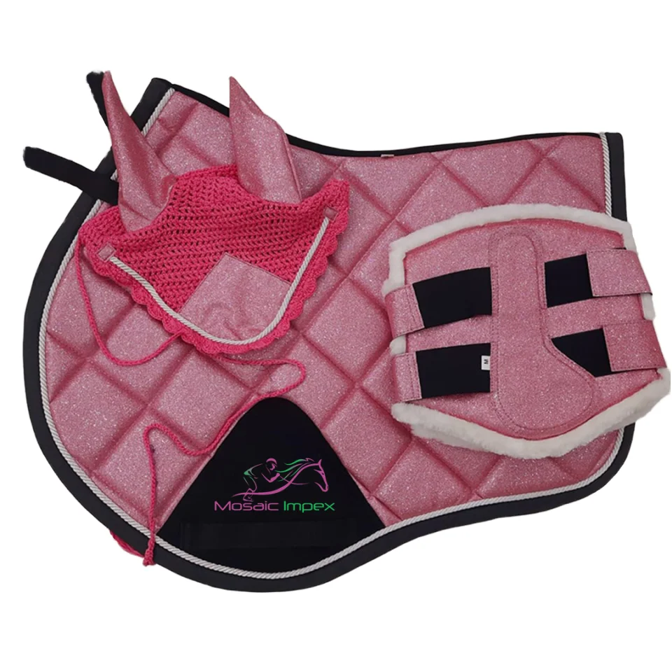 Набор из блестящей розовой ткани