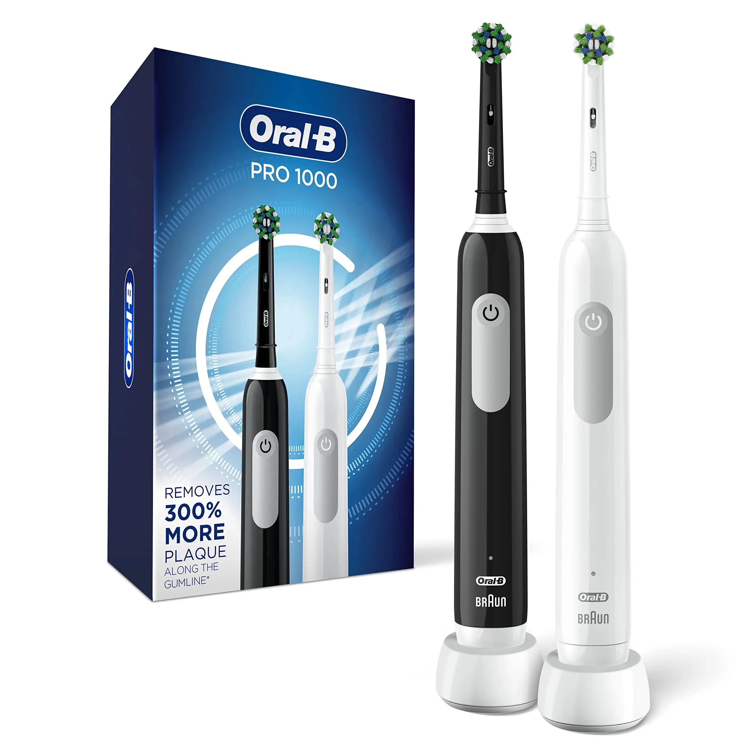 Hot sale Oral. - B Pro 1000 CrossAction Electric Toothbrush, Black and White, 2 Count multiple color options