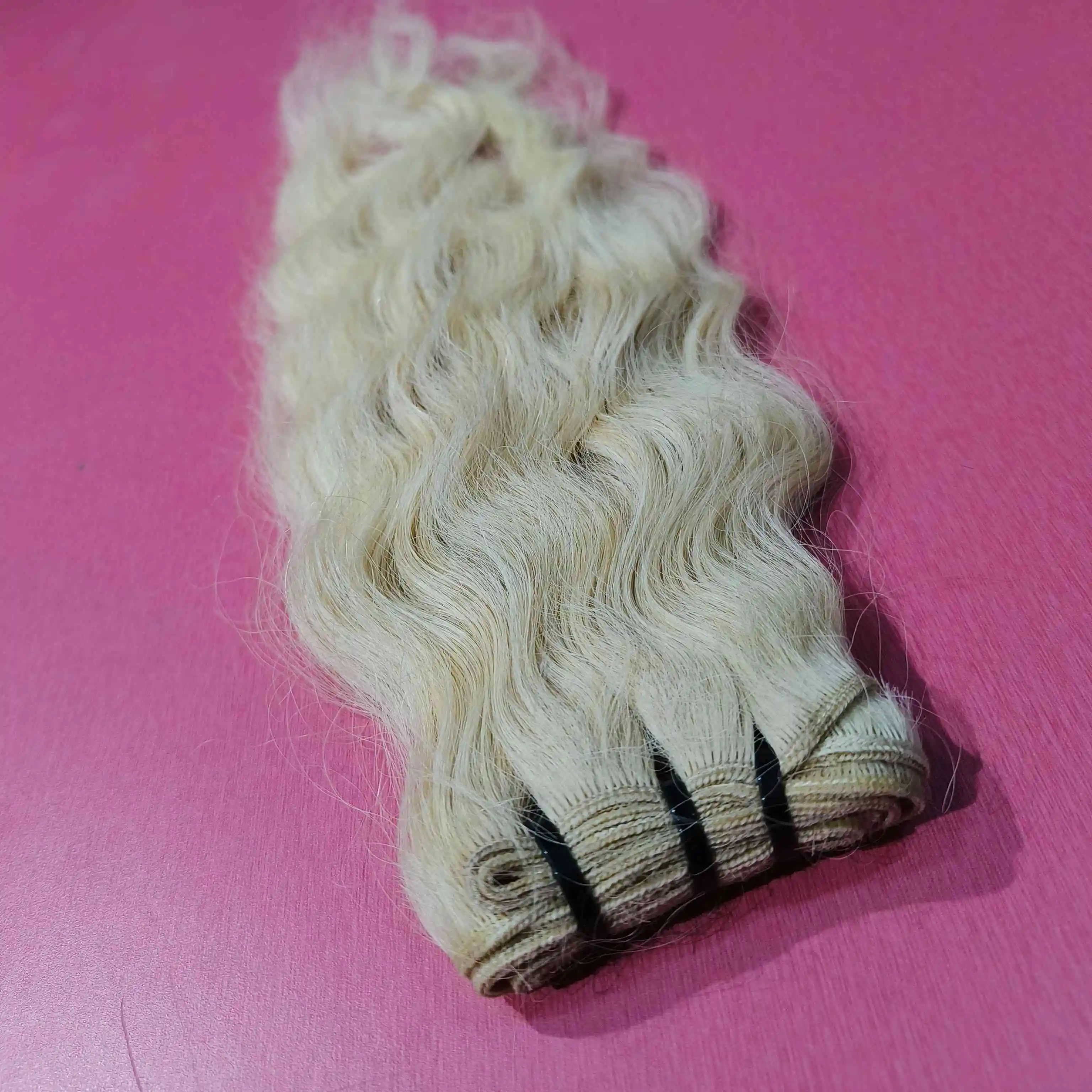 Wholesale Cuticle Aligned 100% Virgin Brazilian Human Hair Extensions 613 Blonde Wavy Curl Style Hair Bundle