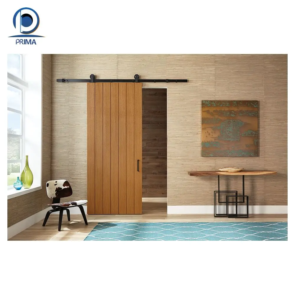 Prima Barn Door Soundproof Interior Door Oak Wooden Sliding Barn Doors For Bedroom