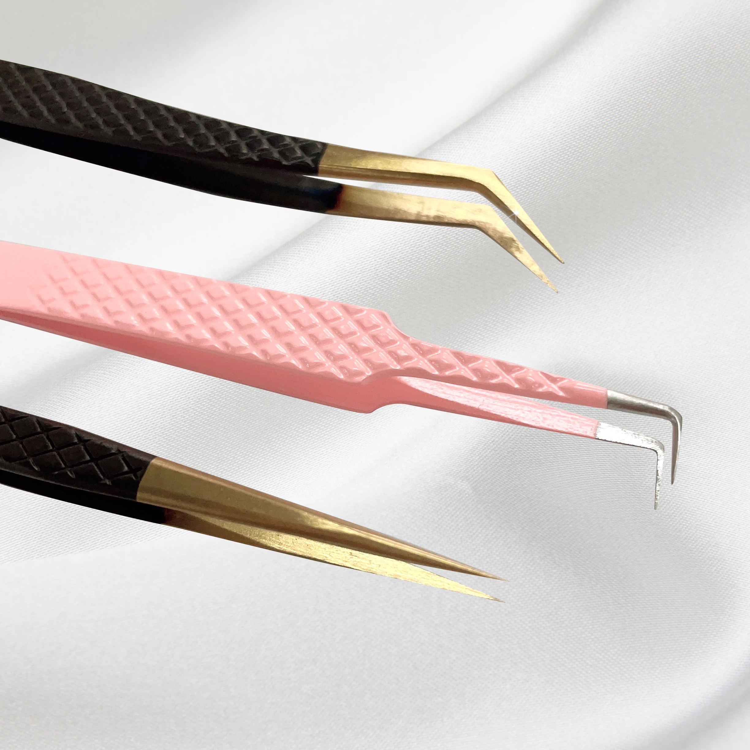 volume tweezers set with fiber tips stainless steel high quality dumout vetus classic volume eyelash tweezers set with logo