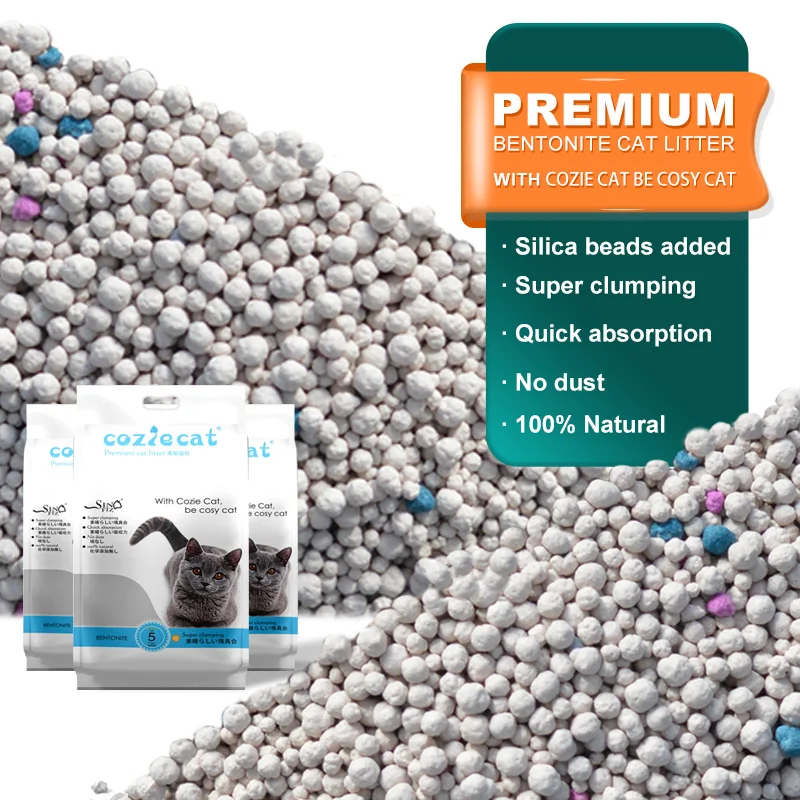 OEM Factory Supply Eco Natural Potent Caking Cat Litter Pet Products Dust-Free Natural Bentonite Cat Litter