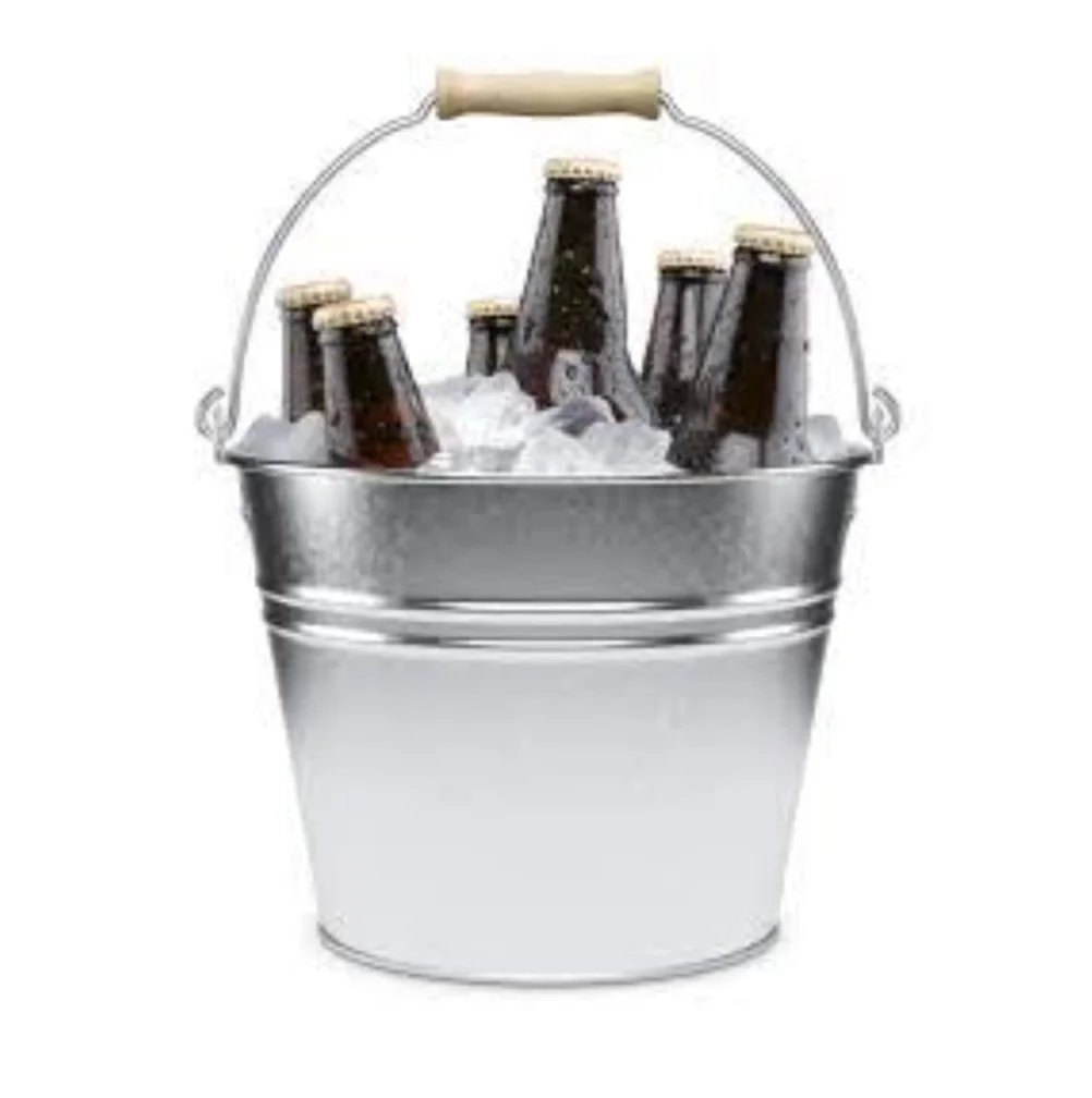 High Quality Premium Galvanized Metal Beer Bucket with Built in Bottle Opener for Club Partyware Use