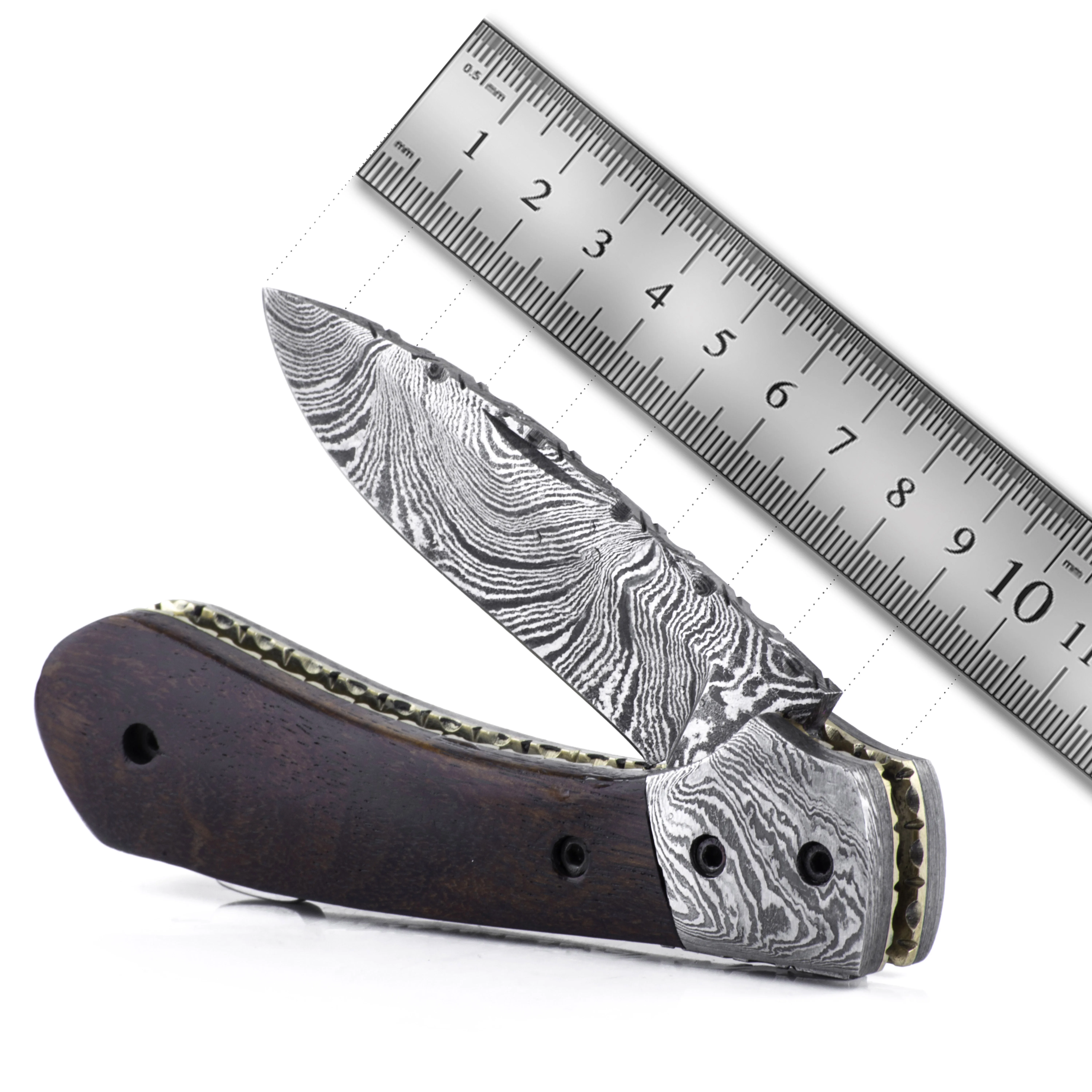 Damascus Steel Folding Knife DD-FK-688 Rosewood Pocket Knife Outdoor Survival Hunting Knife Multi Tool Bushcraft Camping