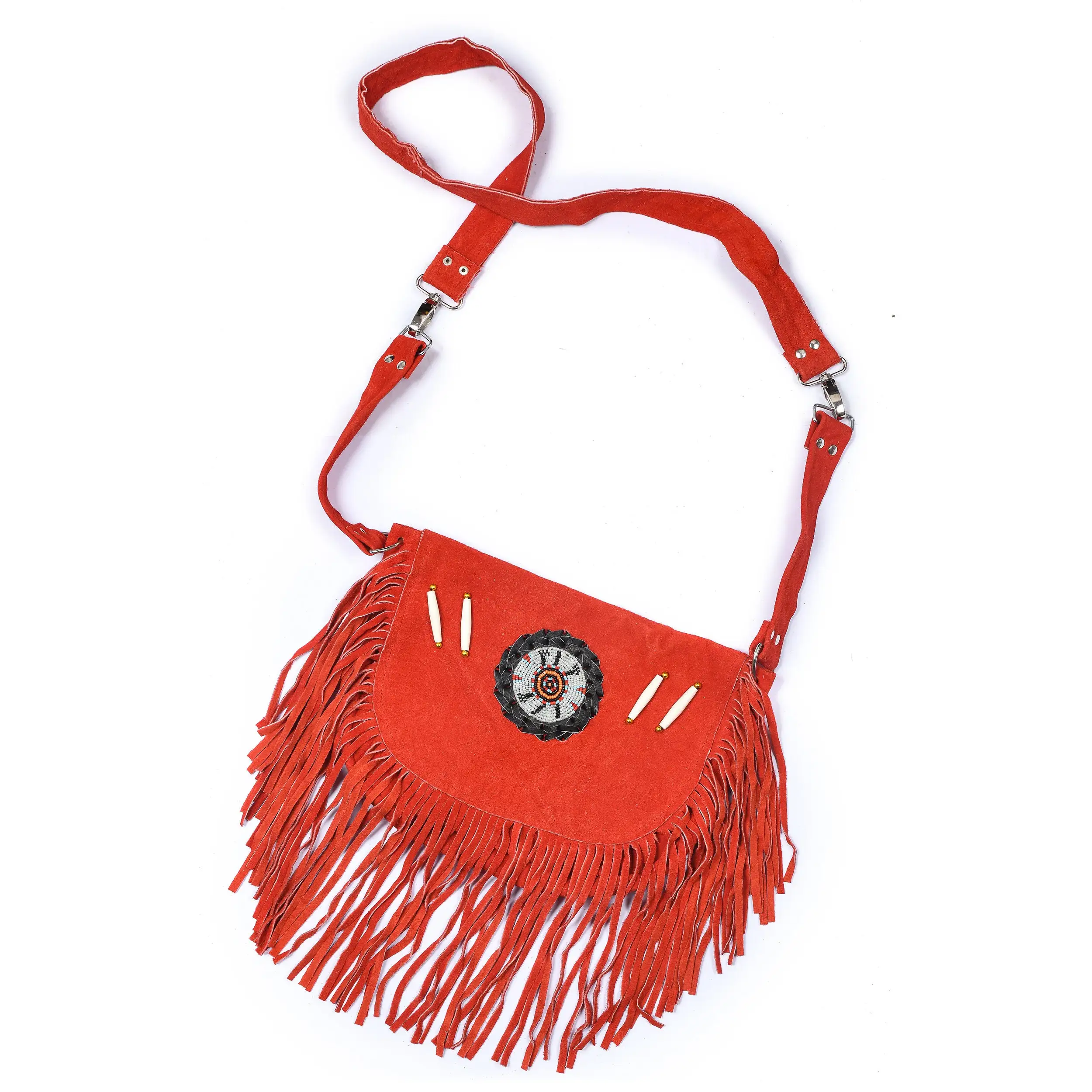 Handcrafted Hippie Suede Fringe Bag For Women Women Shoulder Bags Crossbody Fringe Handbag