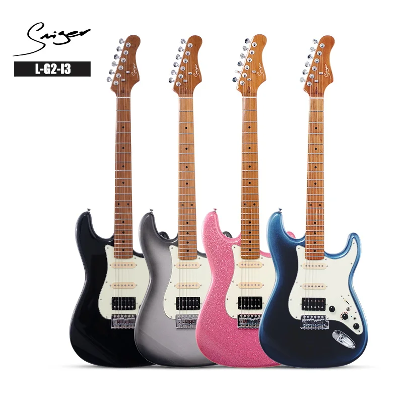 Smiger new arrival poplar body roasted maple intelligent Multi-functional 8 channel built-in effects L-G2-i3 electric guitar