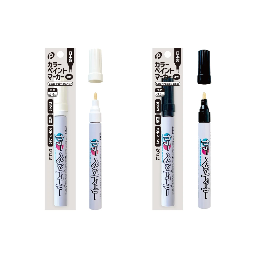 Highly Recommended Round Toe Brush Glass Ceramics Permanent Color Oil Paint Marker Black