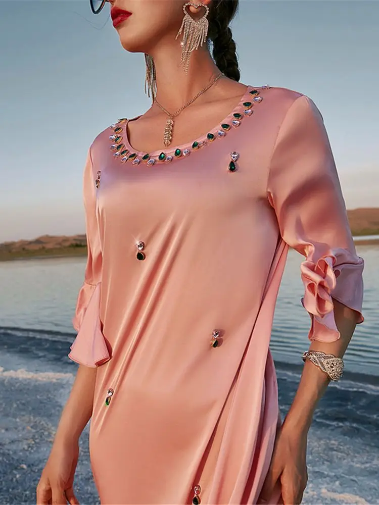 Exports Wholesale Latest Muslim Fashion Design Dubai Kaftan Maxi Dress For Women