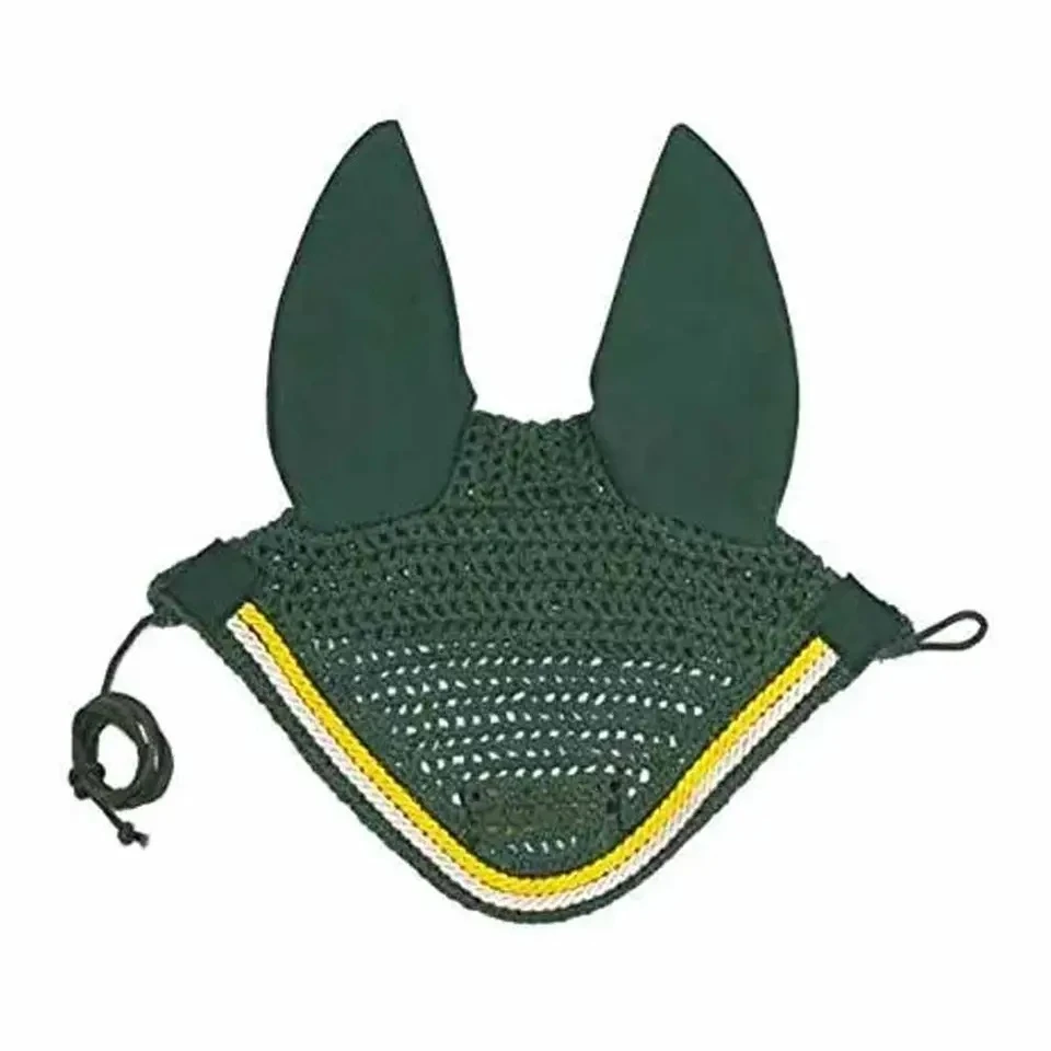 Factory OME high quality custom polyester cotton ear bonnet equine fashion horse fly veil with sound proof