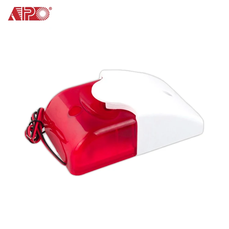 PS-303 Alarm Siren with Flash Light 12V DC 105dB Loud Sound  Wired Alarm Bell