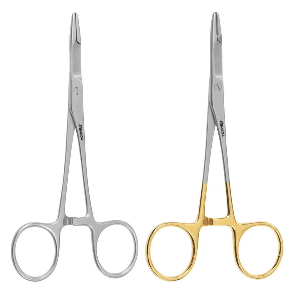REMEDA Olsen HEGAR Needle Holder Needle Driver with Scissors Cutting Edges Scissor Clamp Forceps 6 inches with Tungsten Carbide