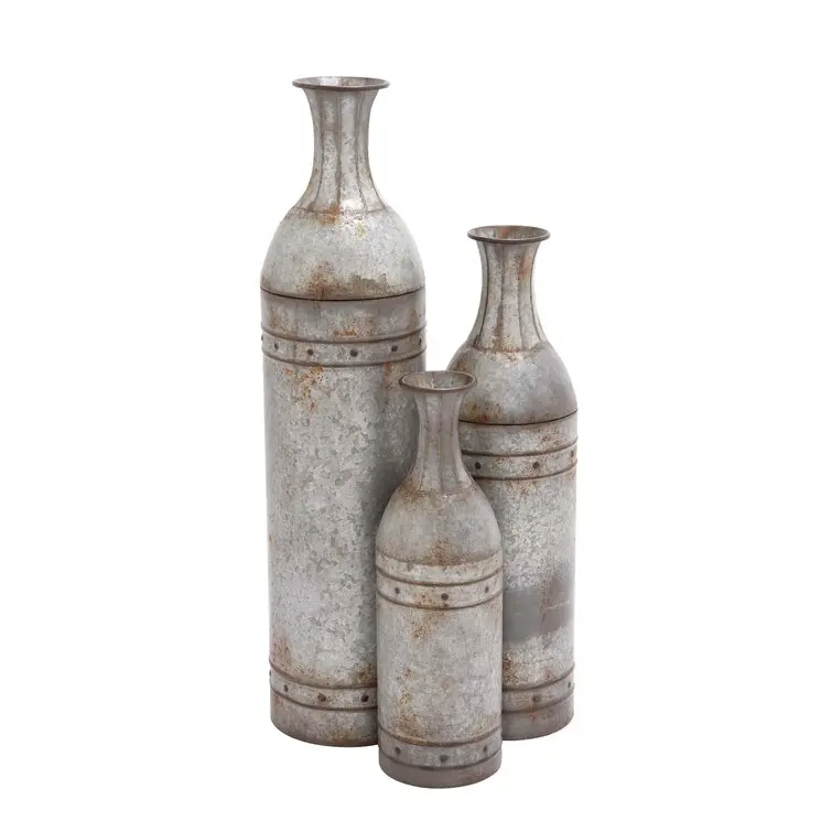 Rustic Tone Floor Vase Set of 3 Bring Retro Farmhouse Style in Any Type Home Decor and Decorate Empty Living Space