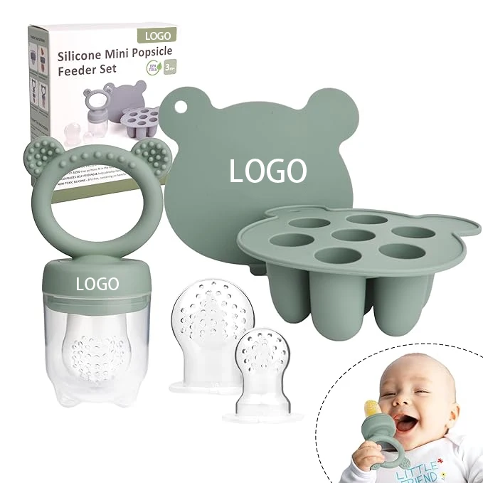 2024 Newest Coming Wholesale Silicone Baby Tray Freezer Pods Silicone  Fruit Food Feeder With Customized Your logo