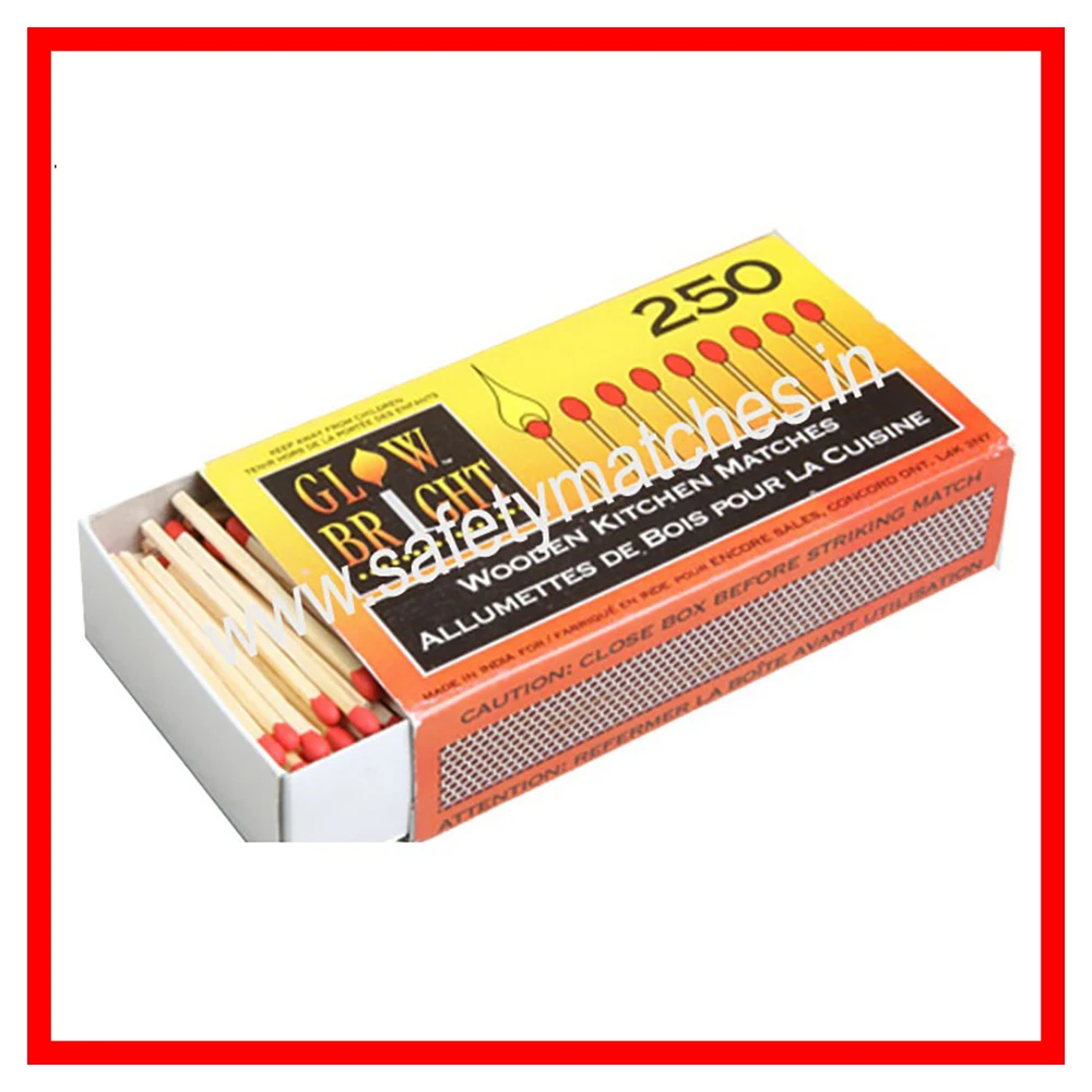 Best Selling Kitchen Matches with size 118 x 65 x 25 mm of 250 sticks high quality lighters used for residential kitchens