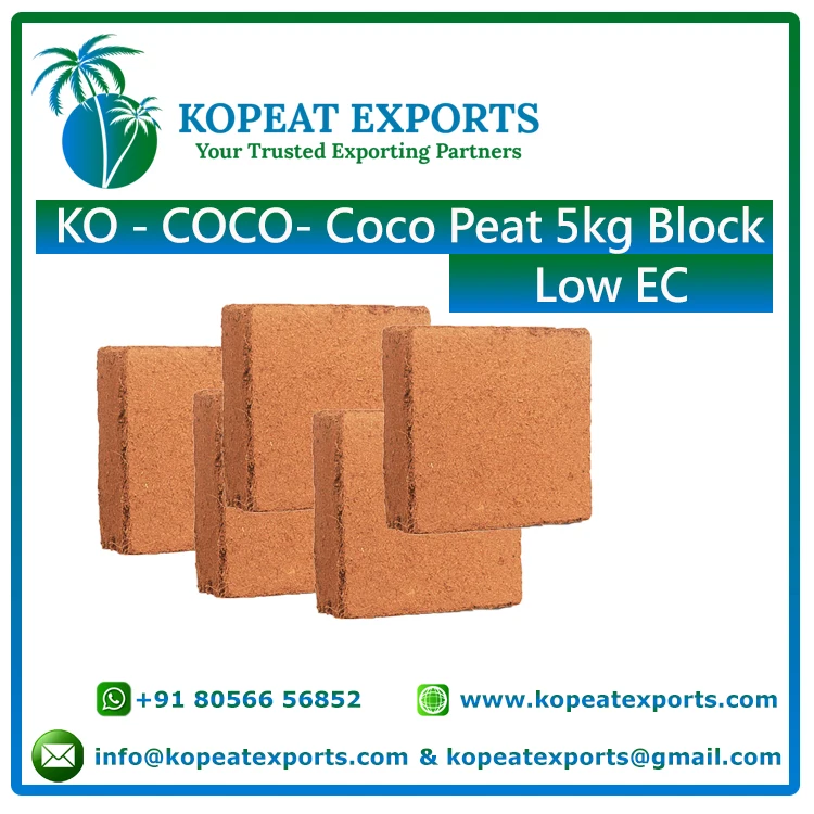 Best Company to Buy Coco Peat 5kg Block Cococoir Peat Block Of From India Agriculture Coco Peat For Growing With Premium Quality