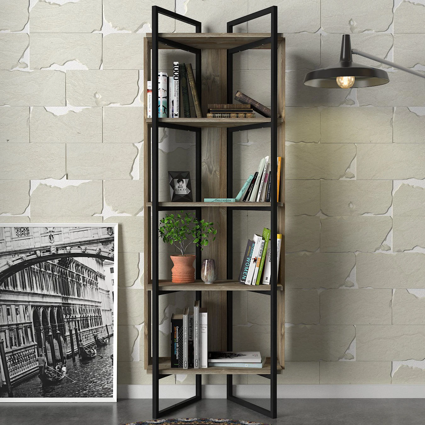 Exclusive Costa Iron Bookcase Patik