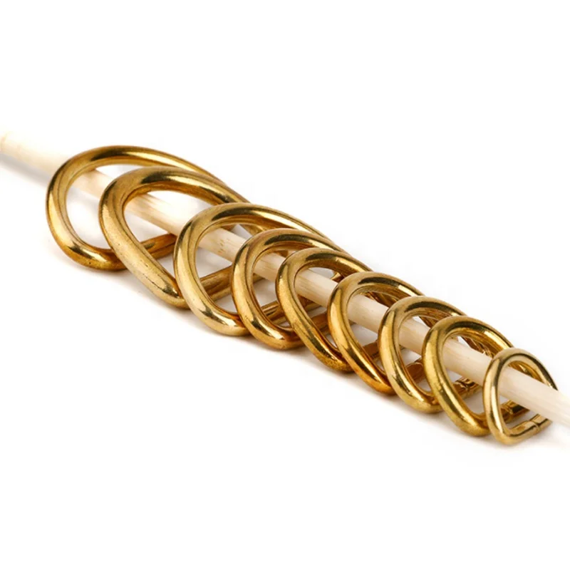 Dog Leash Hardware Keychain Bag Parts Solid Brass Open d Rings Natural Brass d Ring