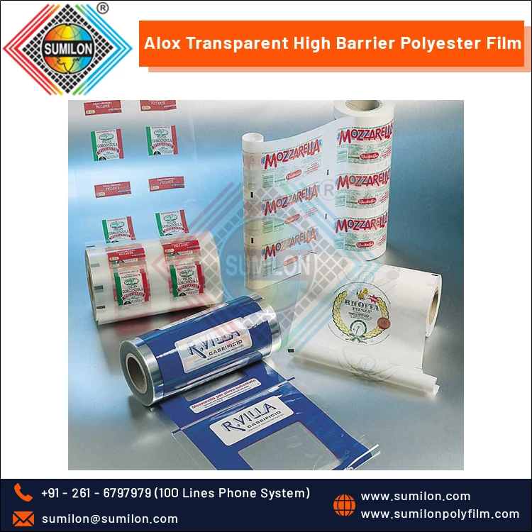 Best Quality Alox Transparent High Barrier Speciality PET Polyester Food Packaging Films Plastic Film Roll for Bulk Buyers