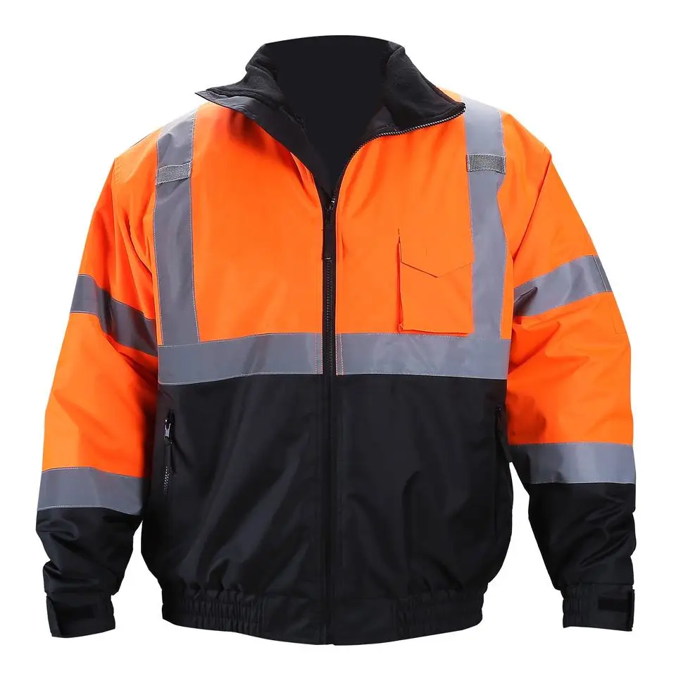 Custom logo Printing Reflective Vest Night Vision Traffic Sport Clothing Led Light Jacket Reflective Jacket