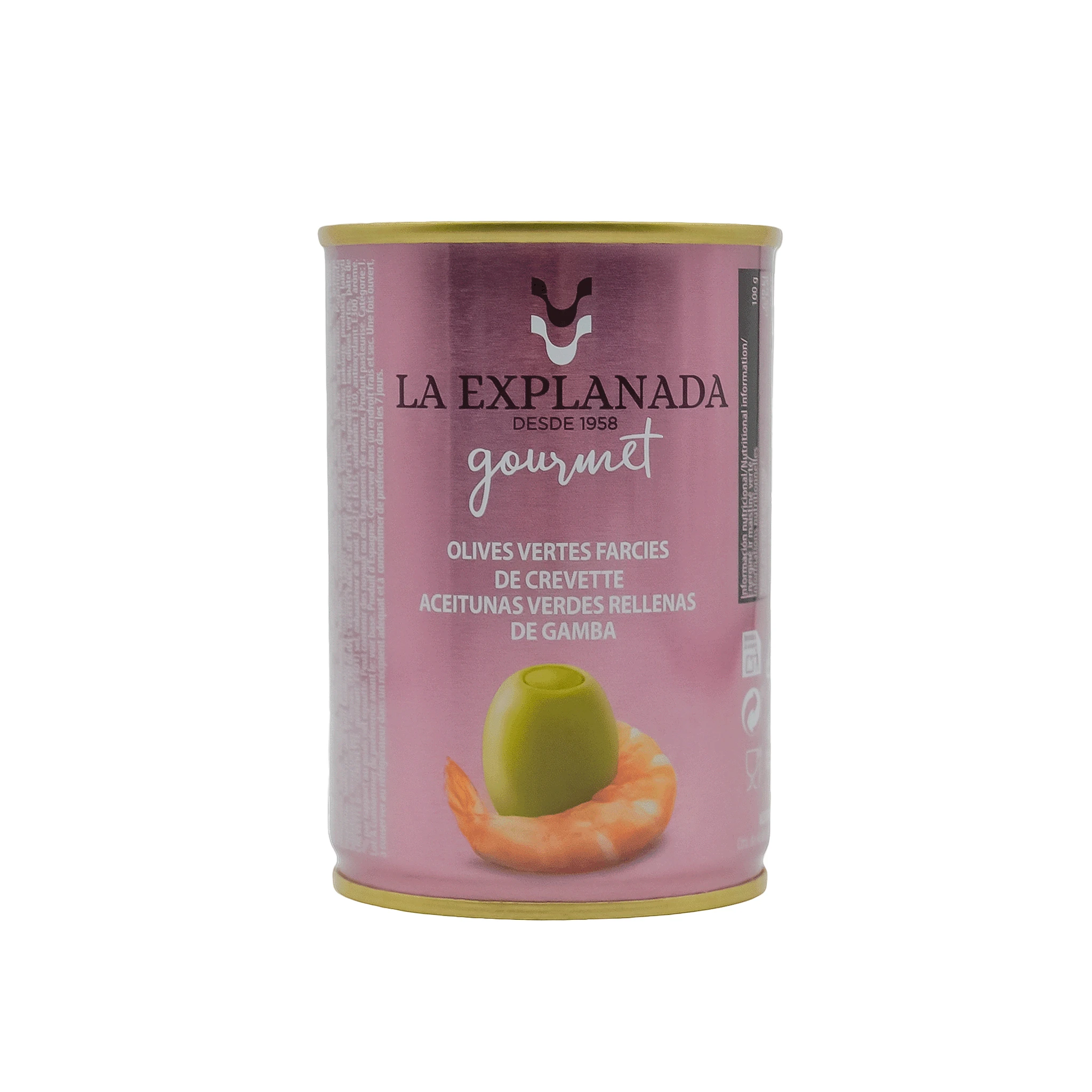 Отличное предложение, испанские качественные пастеризованные зеленые оливки с долгим сроком годности, с начинкой из креветок для домашнего использования
