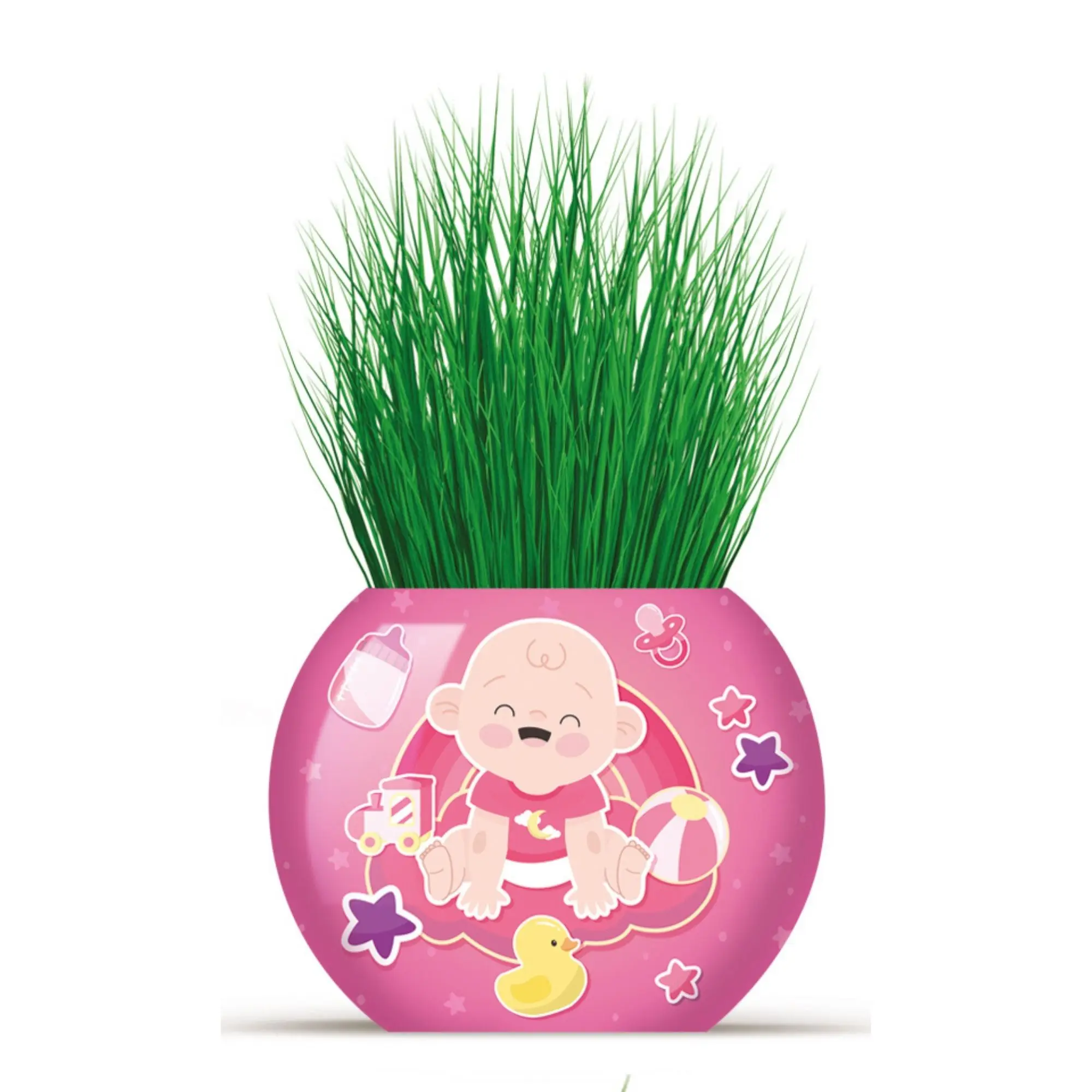 Baby Concept Pink Baby Girl Grass Head Toy High Quality Grass Man Planting and Experiment Kit Educational Toy For Kids