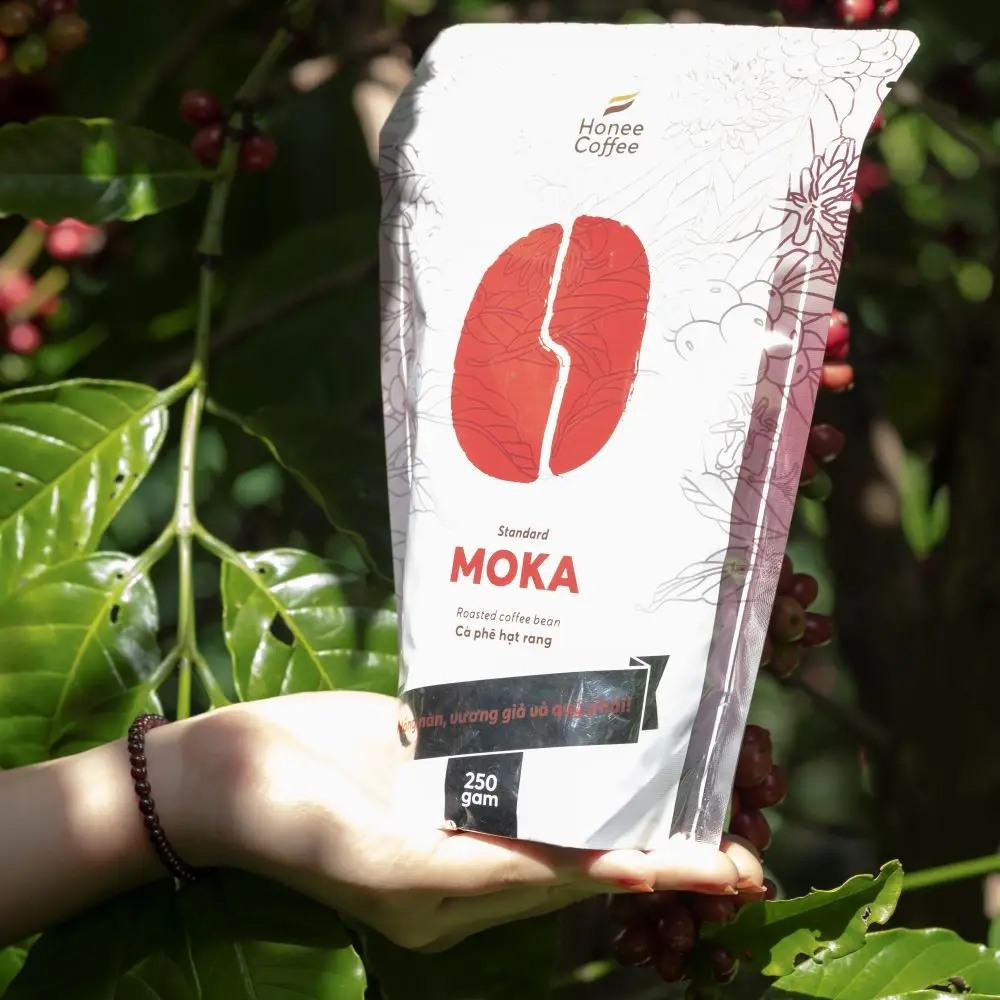 Жареные кофейные зерна Moka высшего качества для гурманов 2022 кофейный бренд Honee-сделано во Вьетнаме