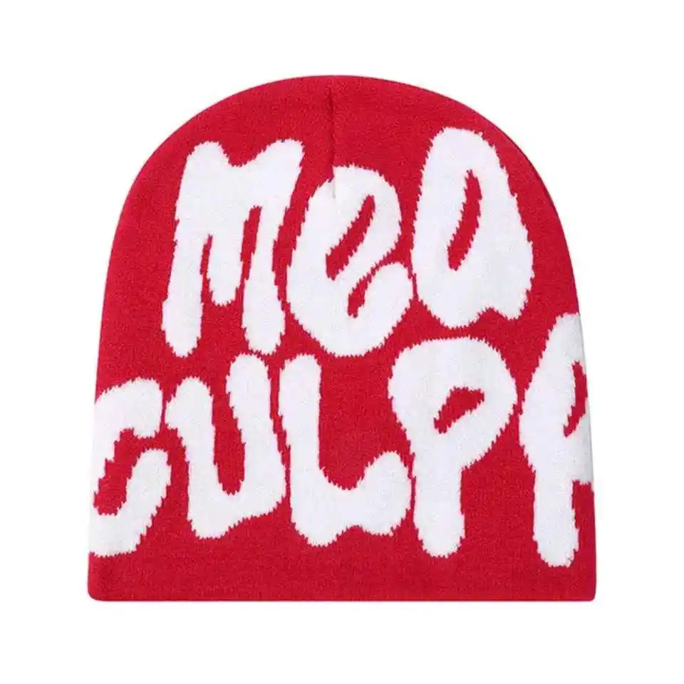 Wholesale Custom Embroidery Logo Printed Beanies 100% Cotton Jacquard Knitted Beanie Hat For Ladies Man