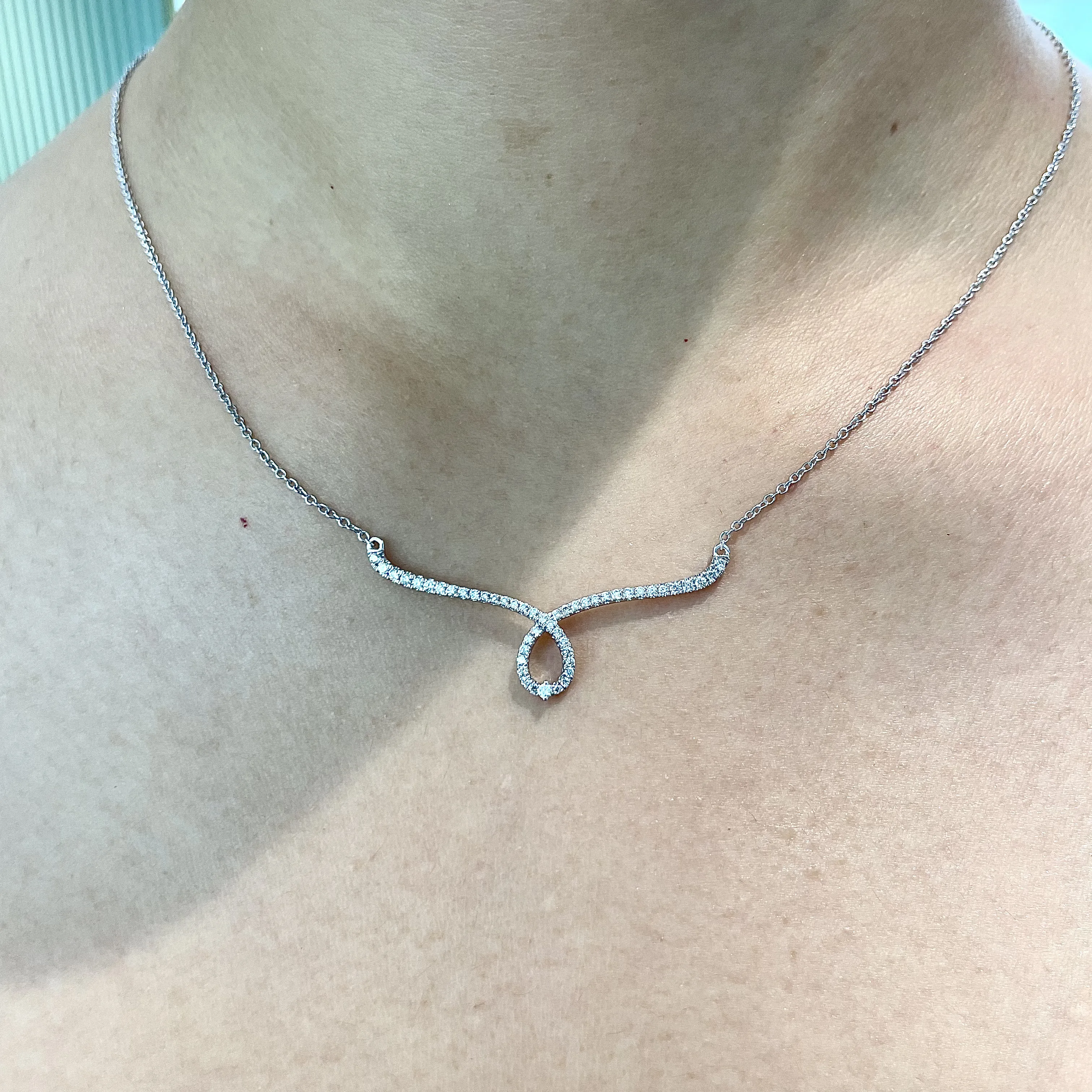OEM женские ювелирные изделия 925 стерлингового серебра 10K 14K 18k золото 750 белое ожерелье с бриллиантами