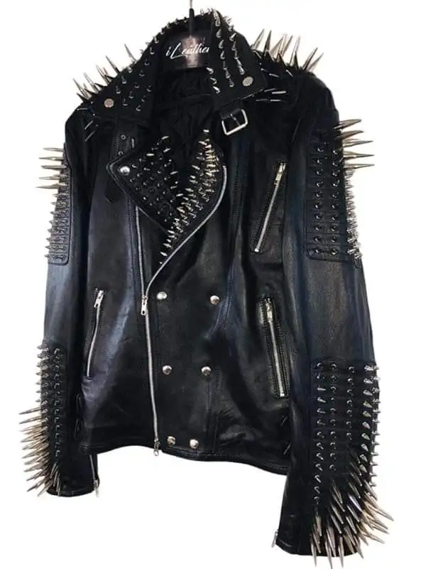 New Leather Studded Jacket Unisex Metal Spikes Wholesale Genuine Cowhide Fabric Fashion Genuine Leather Jackets Made in Pakistan