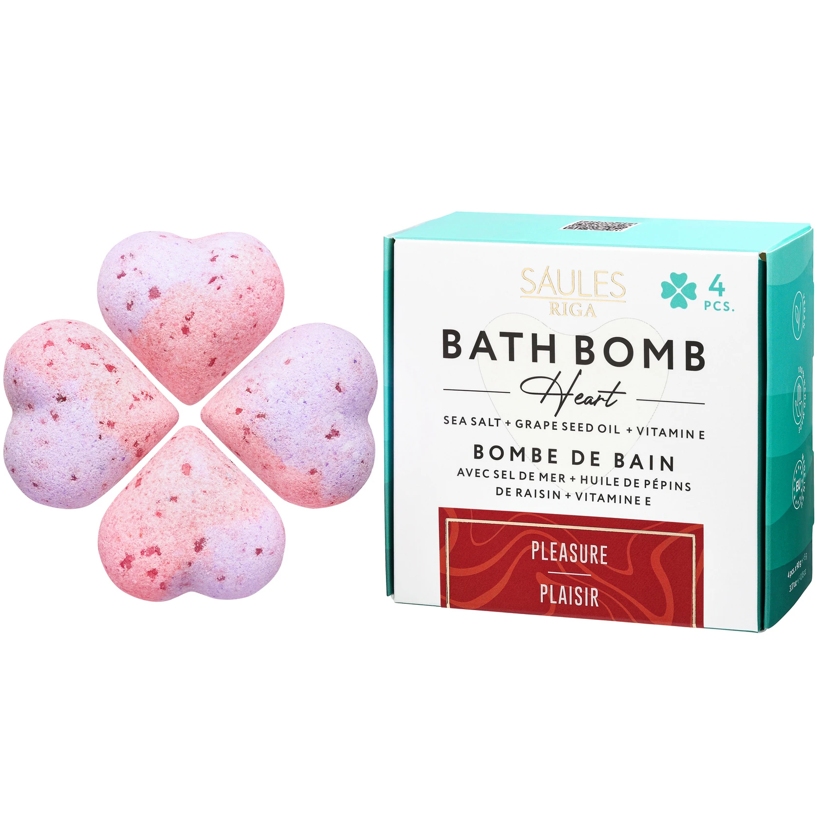 Wholesale Bath Vegan Fizzy Natural Bath Bubble Hearths Spa Relax Bubble Natural Organic Fizzier Bath Bomb Gift Set 4 pcs