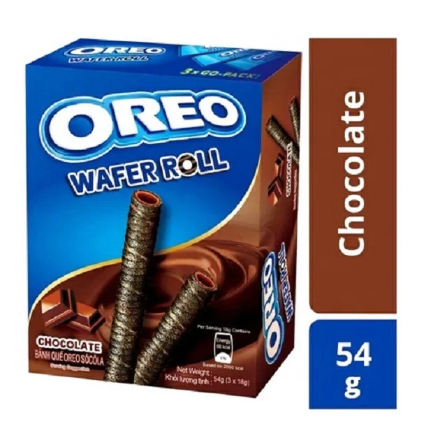 Oreo Wafer Roll Vietnam Biscuit with Chocolate and Vanilla Flavors 54grs Best Seller Product