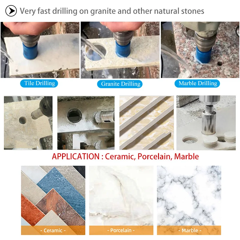 Wet Use Silver Welding Diamond Core Drill Bits for Ceramic, Tile, Porcelain