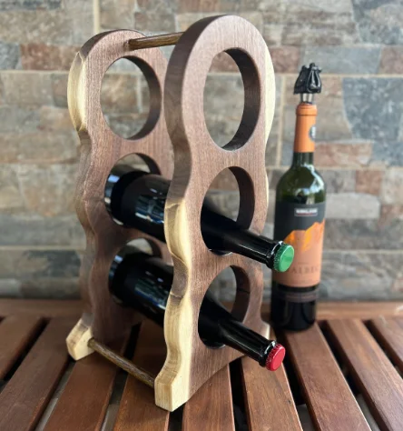Wooden Wine Rack Tabletop Modern Countertop hexagonal Wine Bottle Holder High Quality Wine Storage Fully Wooden Display Racks